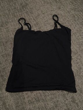Black Spaghetti Strap Women's Tank Top